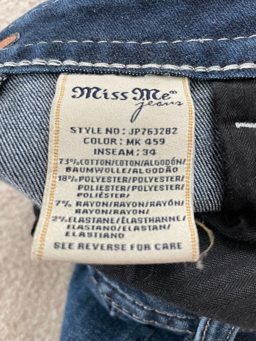 Miss Me Dark Blue Embellished Bootcut Jeans - Picture 6 of 7